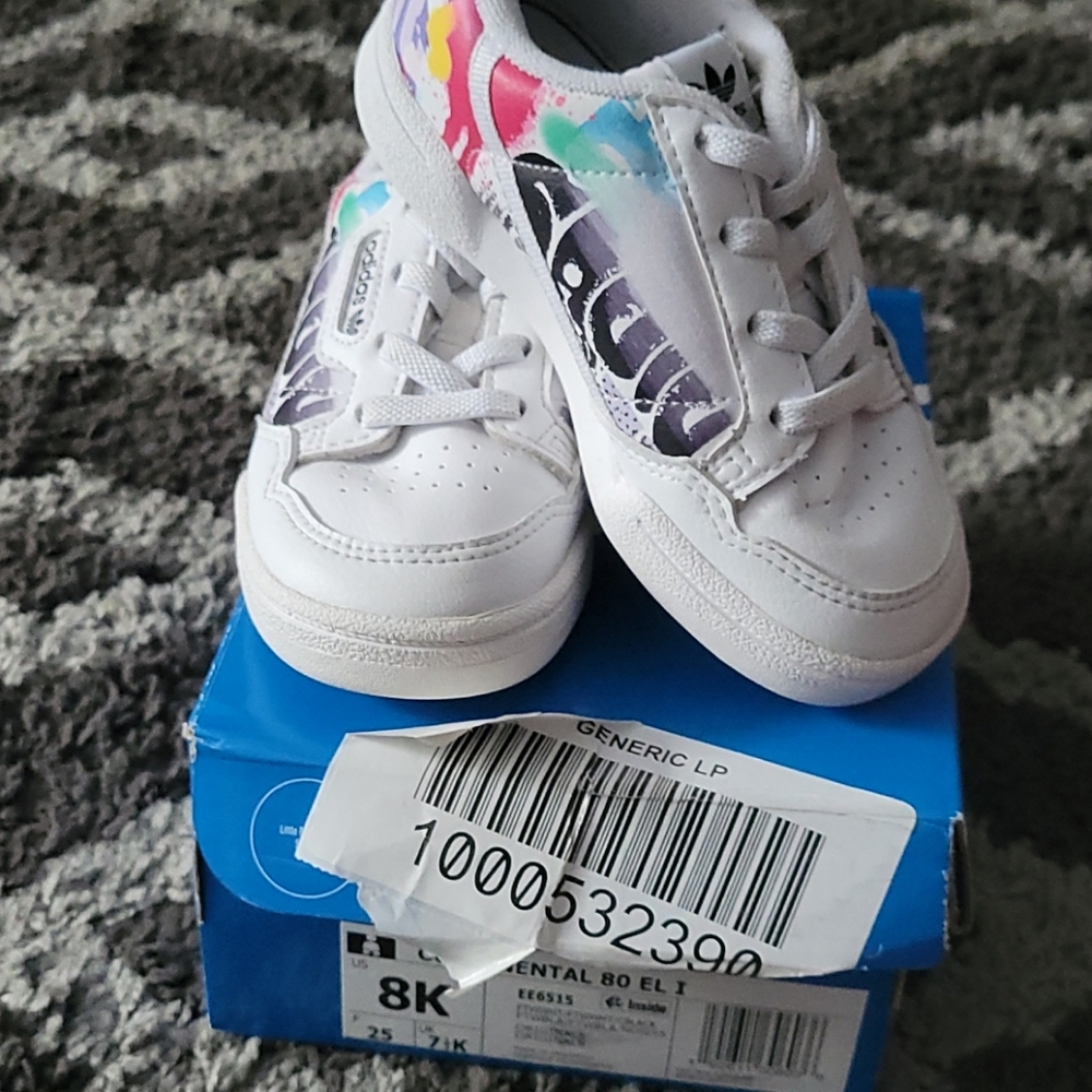 Muli color Adidas size 8c in toddlers